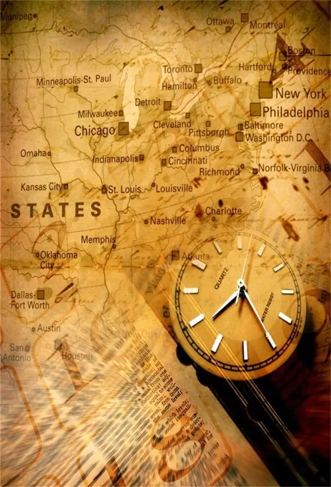 Фон для фотосъемки потертый шик винтажный Старый Мир карта компас крафт-бумага