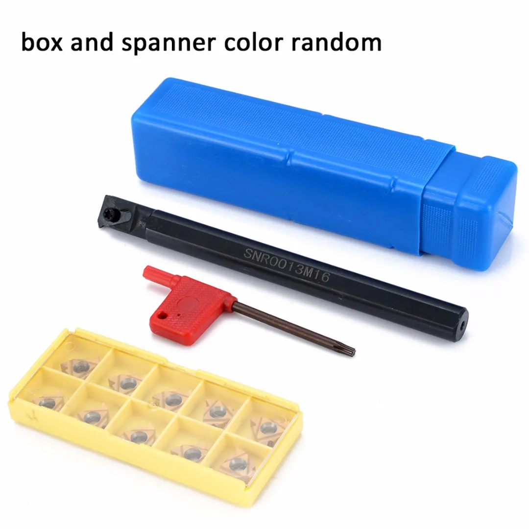 

1pc SNR0013M16 CNC Tool Holder Boring Bar + 10pcs 16IR AG60 Insert with Wrench For Lathe Threading Turning Tool