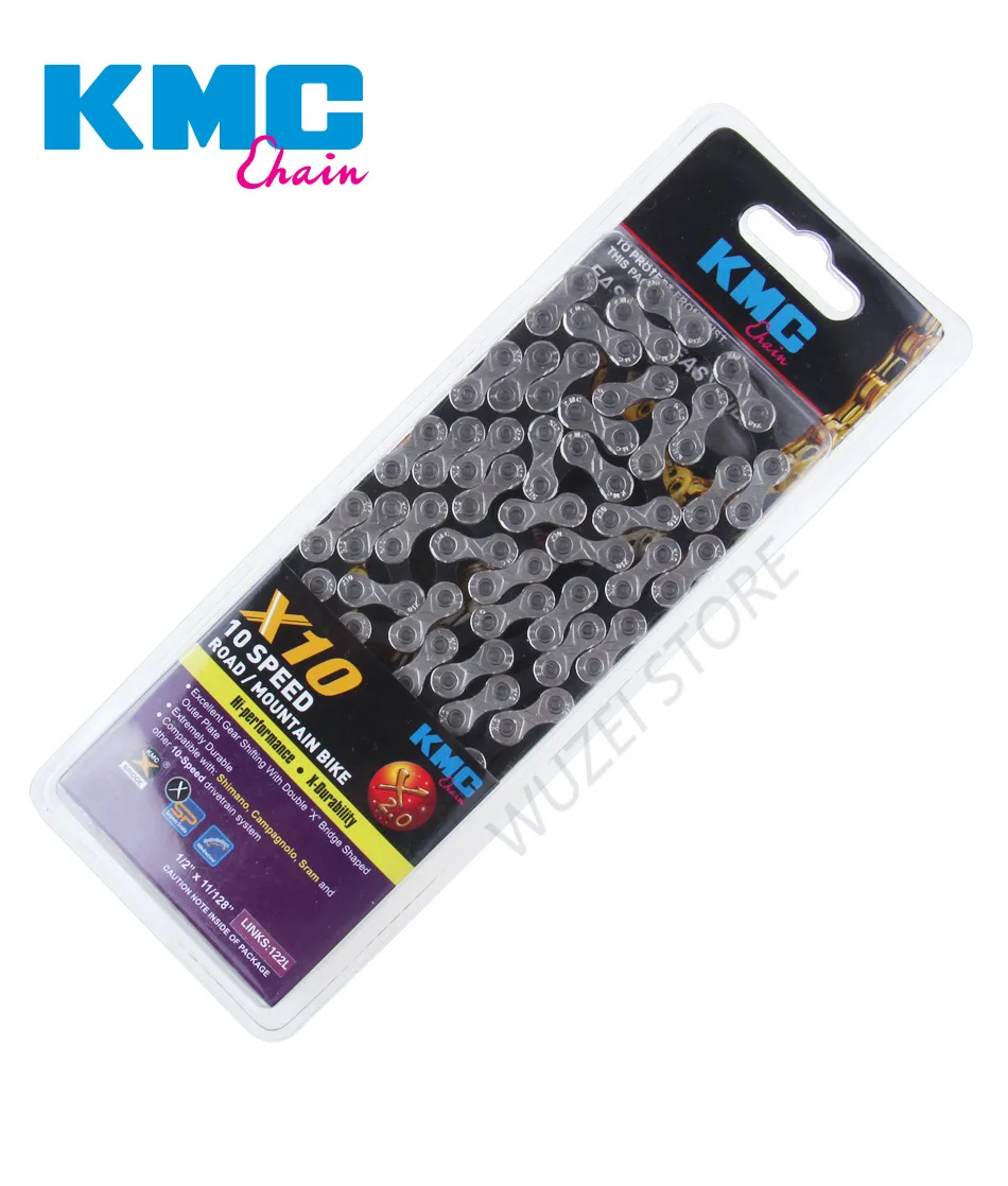 KMC X10 X11 MTB велосипед длинная цепь 122L 10/11 цепь для скоростного велосипеда волшебная кнопка с оригинальной коробкой горный велосипед длинная цепь