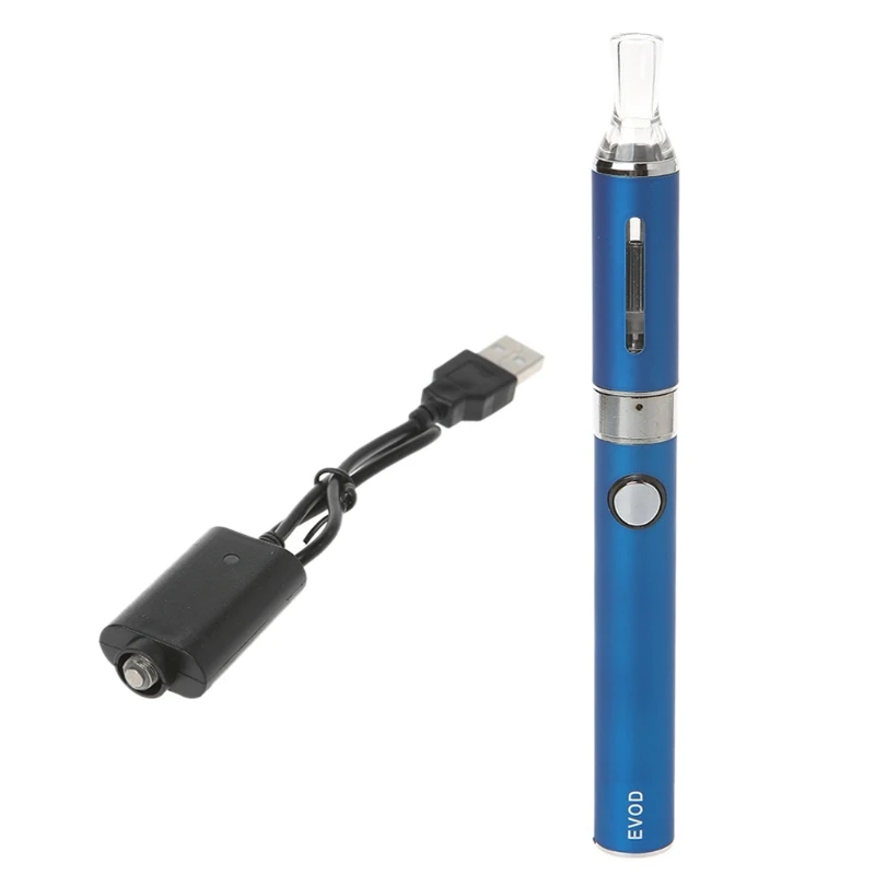 Синий Электронная сигарета атомайзер батарея Vape ручка+ зарядное устройство комплект 1100mAh 650mAh для EVOD - Цвет: Синий