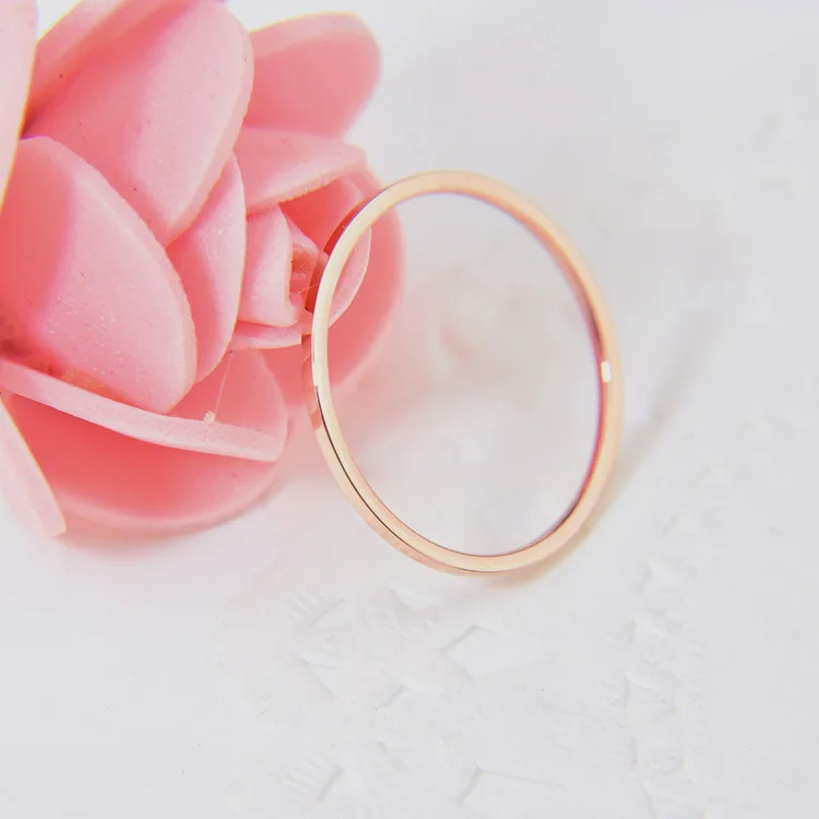 ZooMango титановая сталь 1 мм розовое золото антиаллергенное гладкое простое