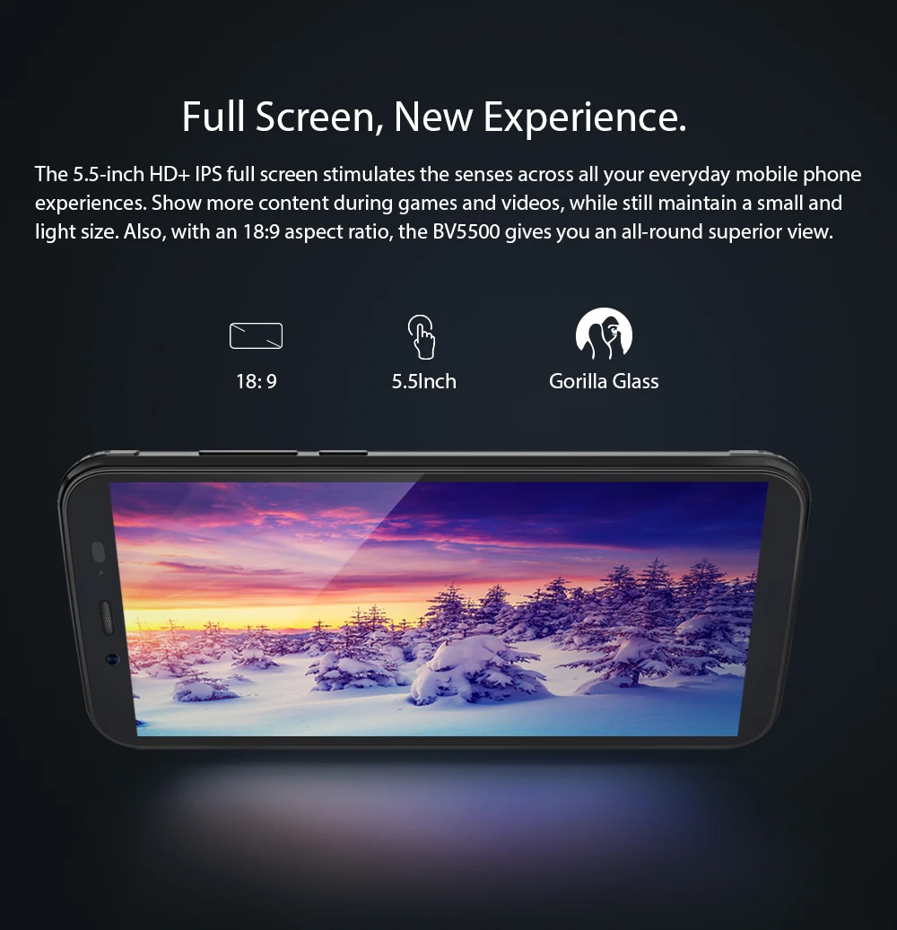 Blackview BV5500 Водонепроницаемый смартфон с 5 дюймовым дисплеем четырёхъядерным