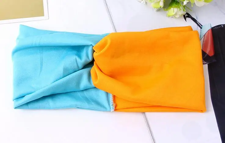 Цельный хлопковый эластичный Топ для маленьких девочек обруч волос карамельных