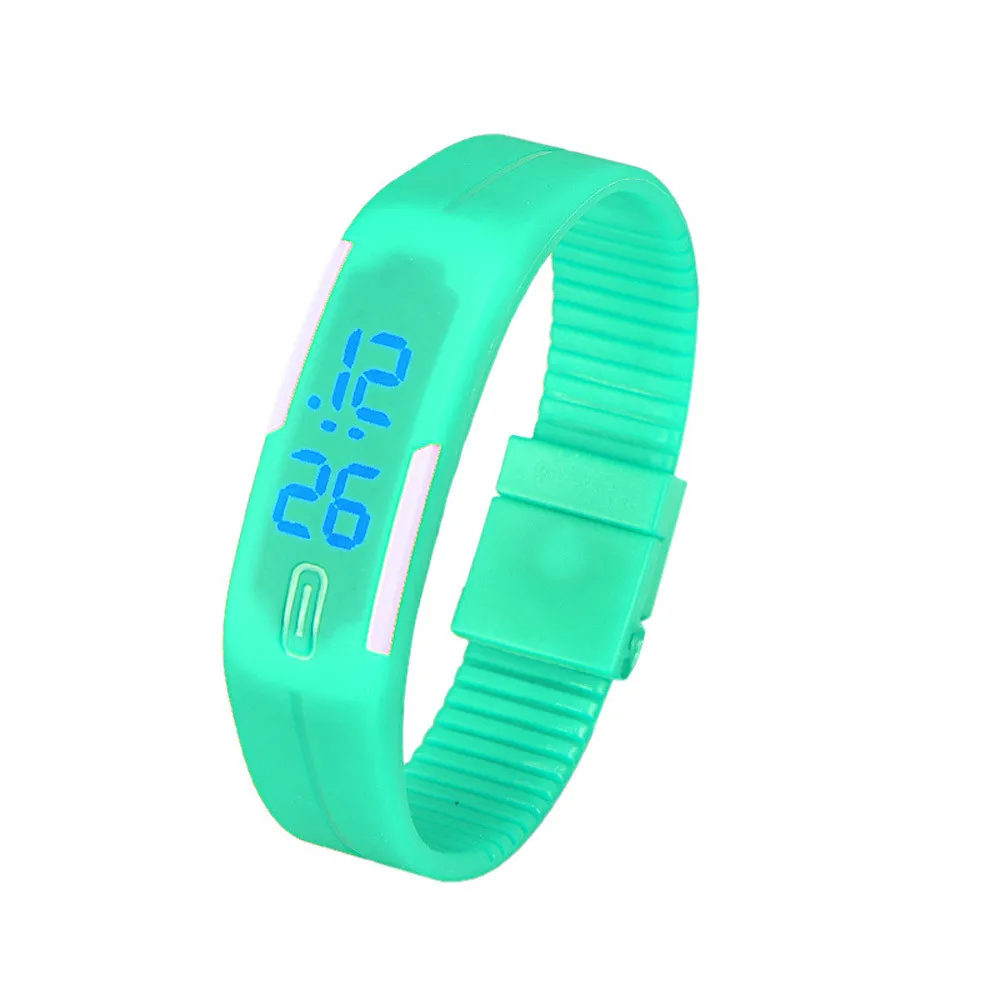 Часы Reloj Deportivo Mujer мужские женские резиновые светодиодный часы Дата спортивный браслет для девочек мальчиков студентов детские часы Kadin Saat* A - Цвет: Mint Green