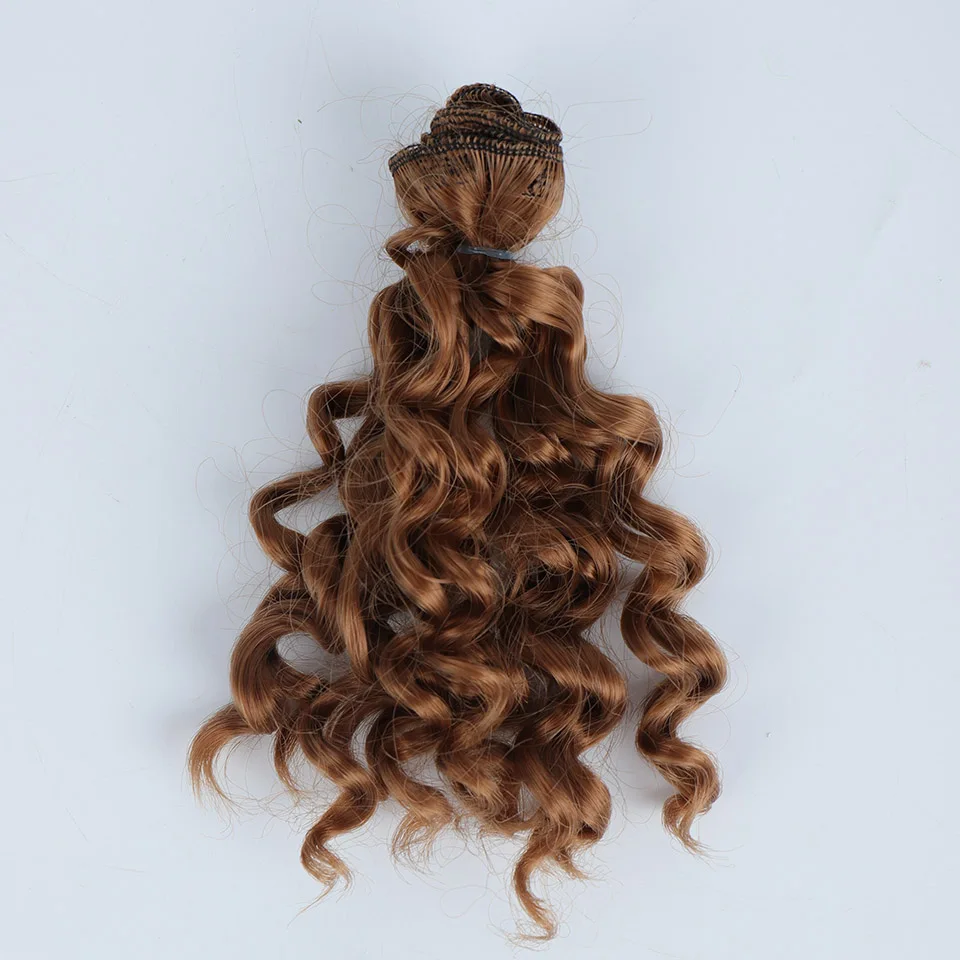 30 Allaosify 15 см* 100 см BJD парики Черный Золотой коричневый серебряный цвет короткие вьющиеся волосы для 1/3 1/4 1/6 куклы DIY - Цвет: 30