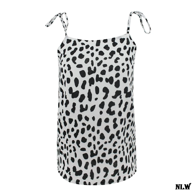 White Leopard NLW Leopard женские короткие топы лето г. для женщин модные повседневное сексуальный ремень плюс размеры Топы корректирующие женский Boho свободные пляжные майки и топики - Цвет: White Leopard