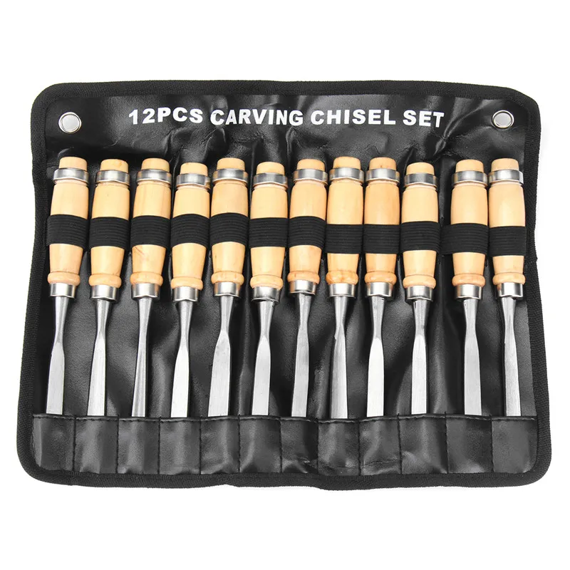 

12pcs Wood Carving Hand Chisel Tool Set Professional Wood Working Gouges Steel New