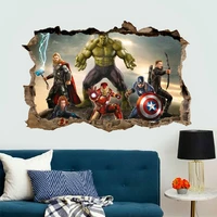 3d effect the avengers wall stickers for kids rooms decor cartoon movie decorative wall decals diy posters art pvc mural art