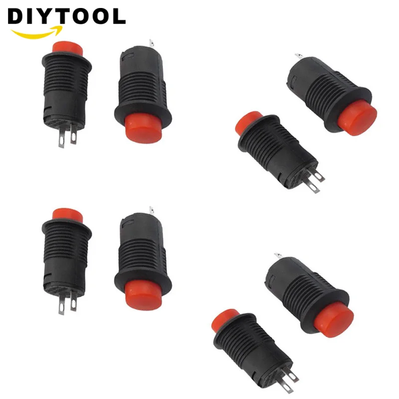 10X 2 Pin SPST 1 5 a 250 В переменного тока 3a 125 Красный Мгновенный Круглый кнопочный