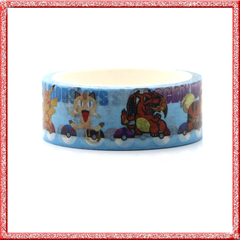 Pocket Monster kawaii мультфильм DIY Скрапбукинг липкая клейкая бумага Васи маскирующая лента печатные узоры наклейки E0615
