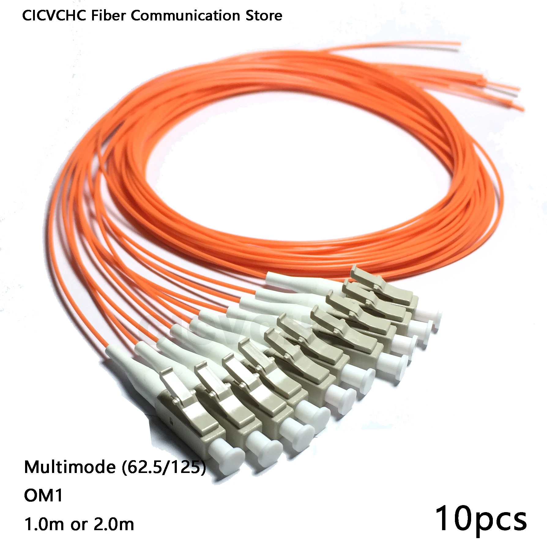 10 шт LC/UPC Multimode (62 5/125) OM1 0.9mm Cable 1m или 2 м/волоконно оптический свиной