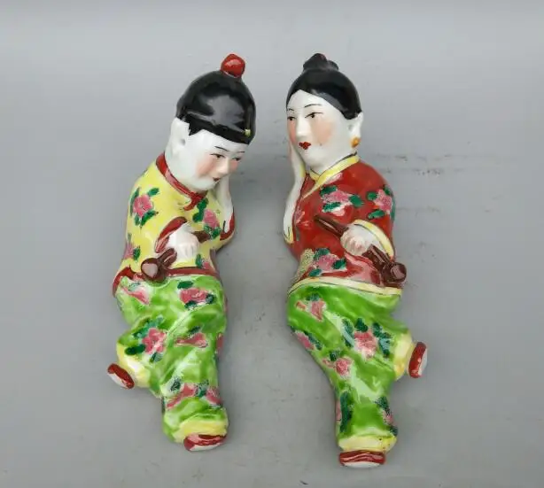 

China exquisite ceramic man and woman craft statue