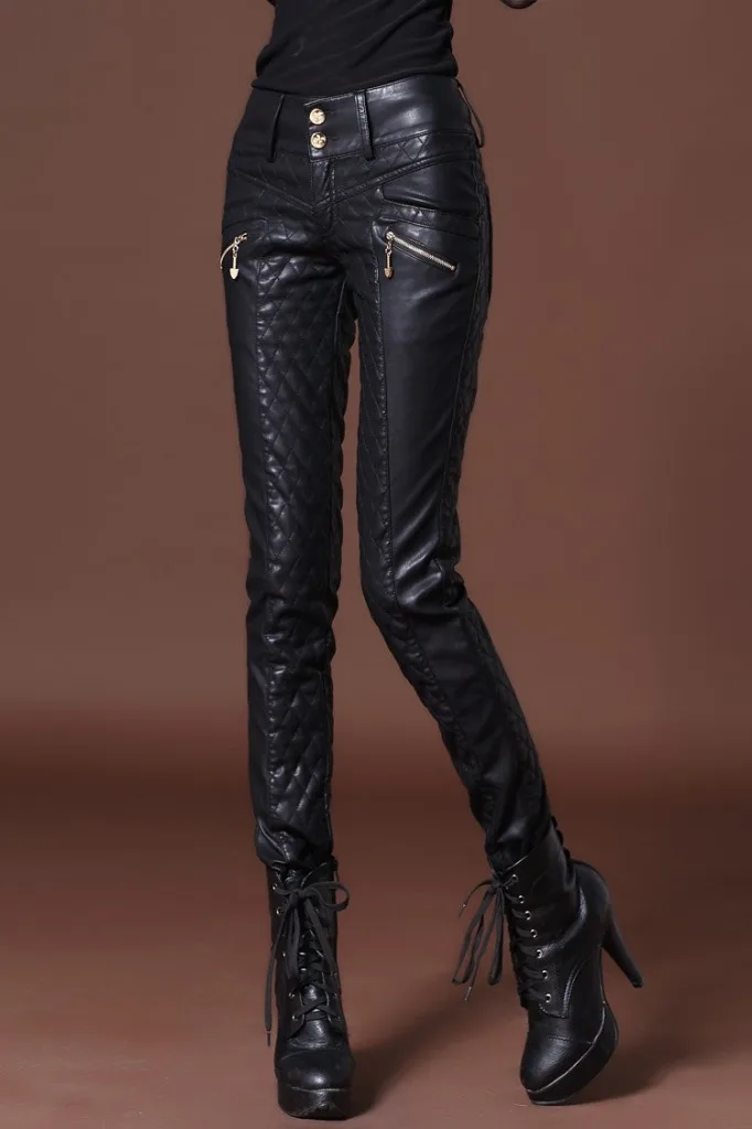 2021 женские модные кожаные брюки мотоциклетные облегающие брюки-карандаш с