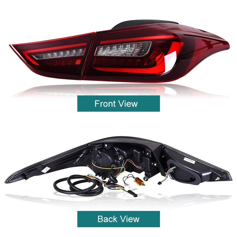 Светодиодный задний фонарь для hyundai Elantra 2012 2013 красный дымчатый черный светодиодный задний светильник поворотный сигнал и тормозной светильник
