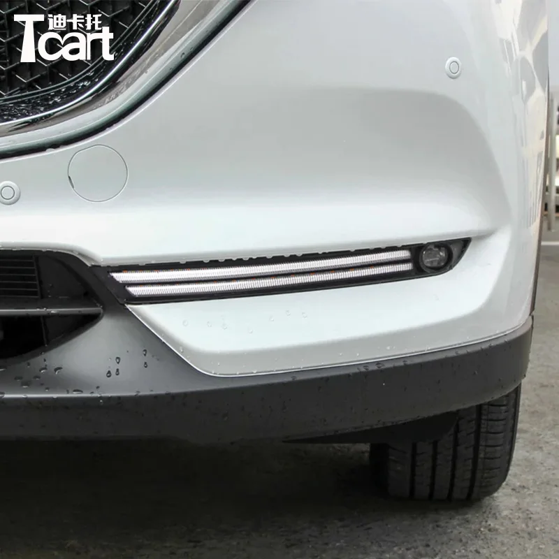Tcart светодиодный дневные ходовые огни drl для Mazda cx 5 cx5 2017 2018 DRL желтый стример