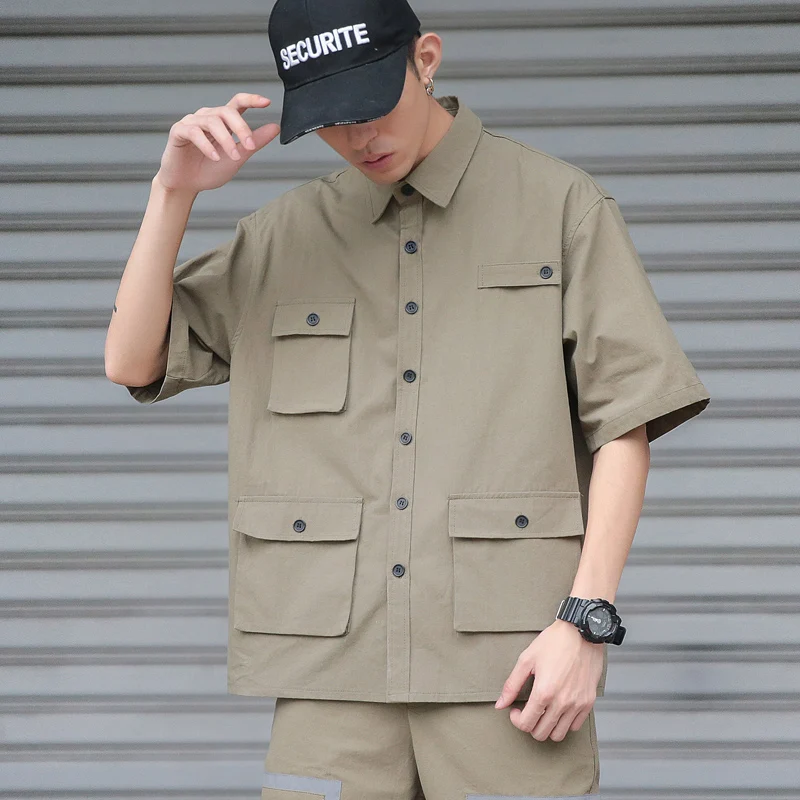 Мужской комплект со шнуровкой и шортами Карго модный Повседневный хлопковый