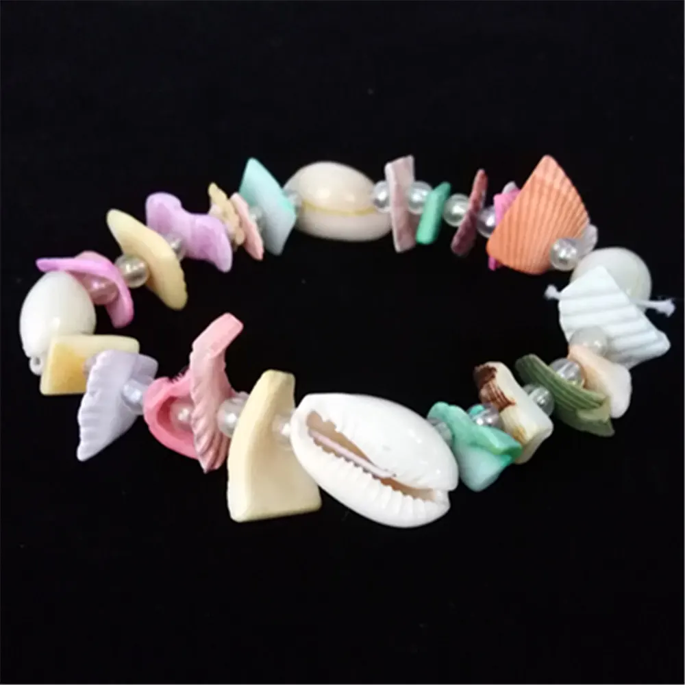 Жемчужная раковина раковины розовый кисточкой браслет на лодыжку звезда лето