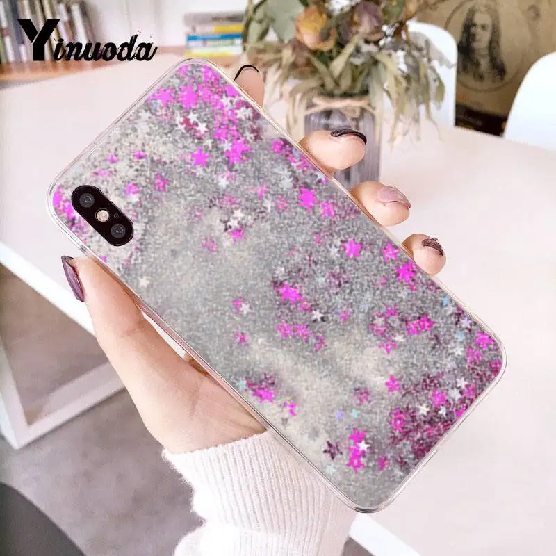 Yinuoda чехол для iPhone 7 девчачий розовый Золотой синий Снежный Прозрачный чехол для телефона iPhone 8 7 6 6S Plus X 10 5 5S SE XR XS XSMAX - Цвет: 6