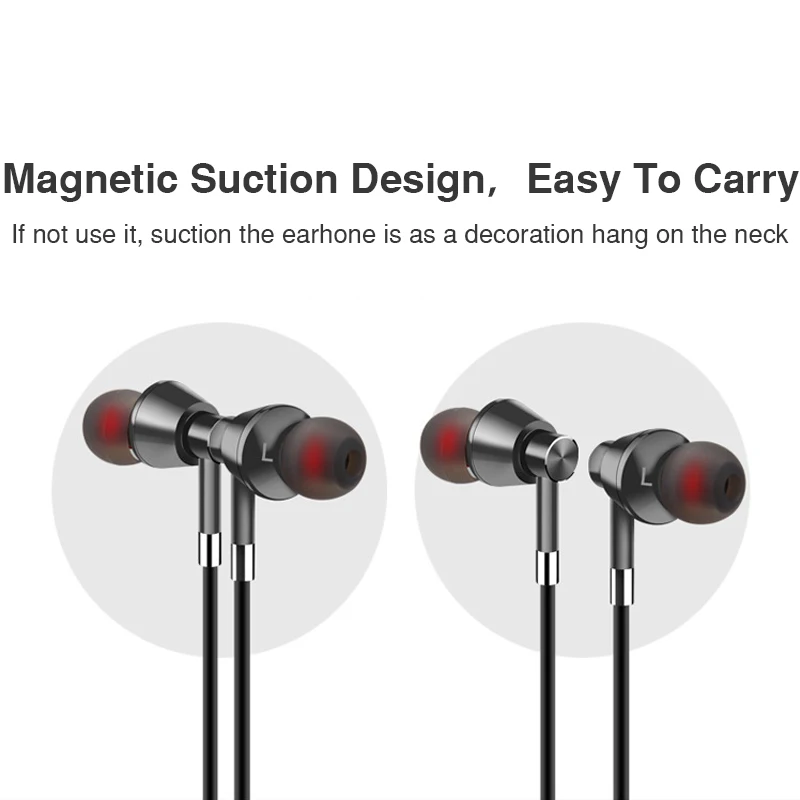 Металл бас стерео Спортивные наушники Bluetooth устойчивое Магнитный динамик