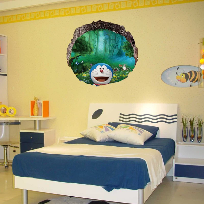 Doraemon настенный плакат водонепроницаемый пол C hildren спальня гостиная задний план бумага наклейки для гостиной Дети