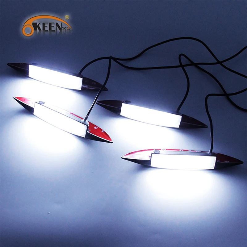 OKEEN дневные ходовые огни Габаритные Огни 7 Цветов ВОДИТЬ Автомобиль Колеса Neon Glow Фары Крыло Под Сторона Лампы 3 Режима