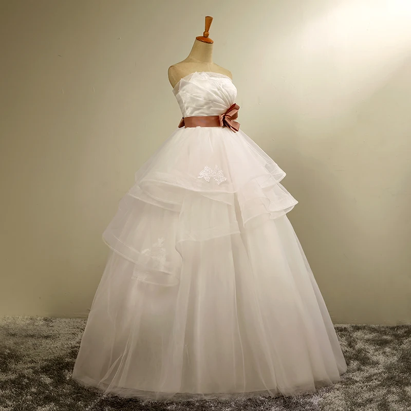 Forevergracedress линия Длинные свадебное платье Новый Белый без бретелек Пояса с