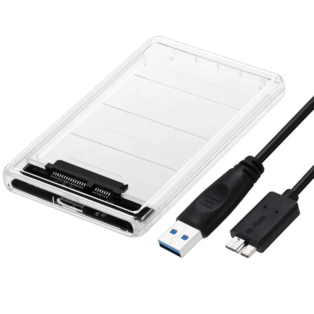 Прозрачный дюймов 2 5 HDD случае Sata к USB 3 0 адаптер Высокое скорость коробка жесткий