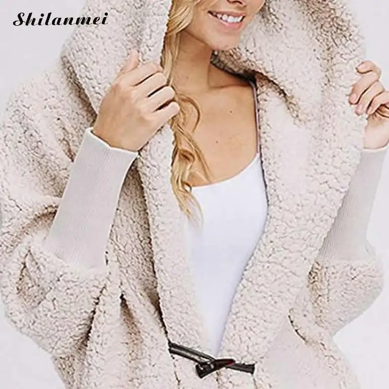 Женское зимнее теплое пальто из искусственного меха осень 2018 оверсайз с длинным