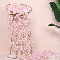 sakura cherry blossom rattan wedding arch decoration vine artificial flowers home decor diy silk ivy wall hanging garland wreath