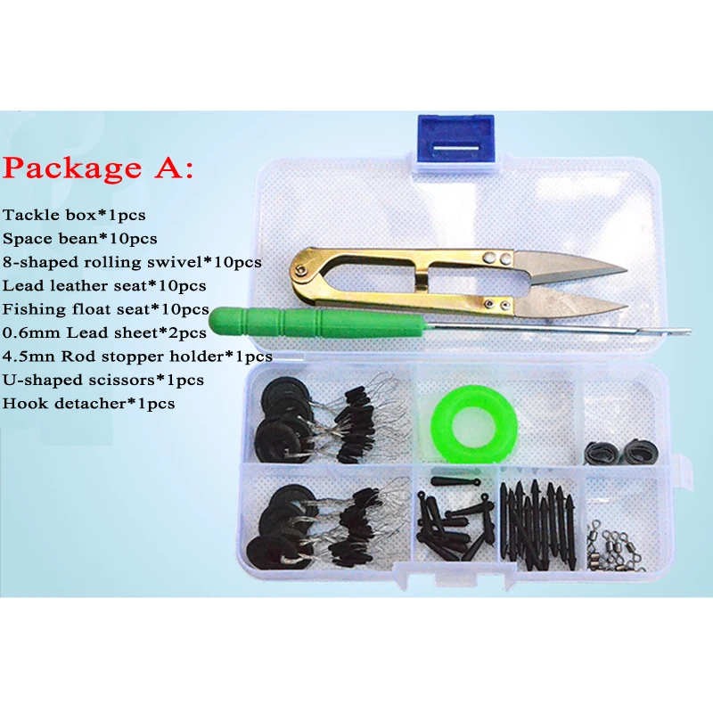 Рыболовные снасти коробки рыболовные поплавок аксессуары свинцовый кожаный космический Bean Hook Detacher Rod O Ring рыболовные инструменты с коробкой X324
