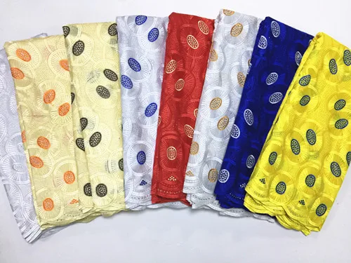 African Cotton Swiss Voile Lace Fabric With Stones High Quality In Switzerland For Dress stone white | Дом и сад