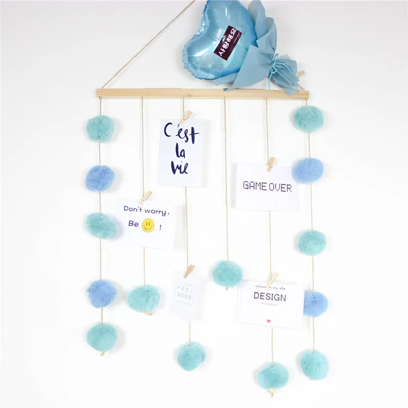 Детская комната украшения древесная шерсть мяч стене висит подарки на день