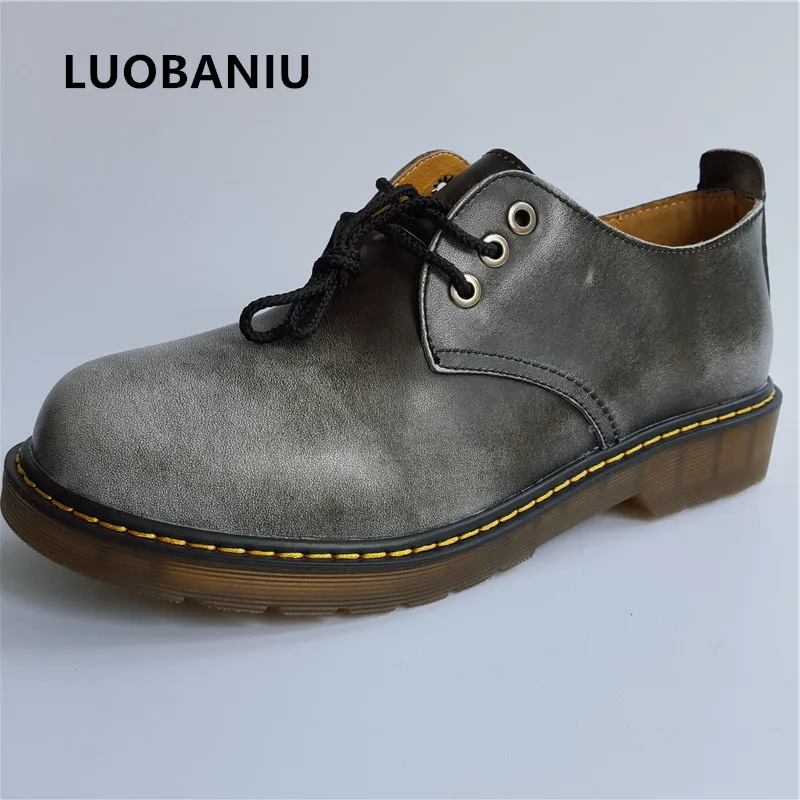 

New Fashion Men Shoes Oxford Comfortable Black Shoes Round Toe Flat Business British Lace-up Men's shoes