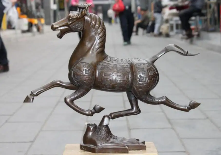 Китайский фэн шуй из чистой бронзы и меди знаменитая статуя лошади|statue|statue horsestatue