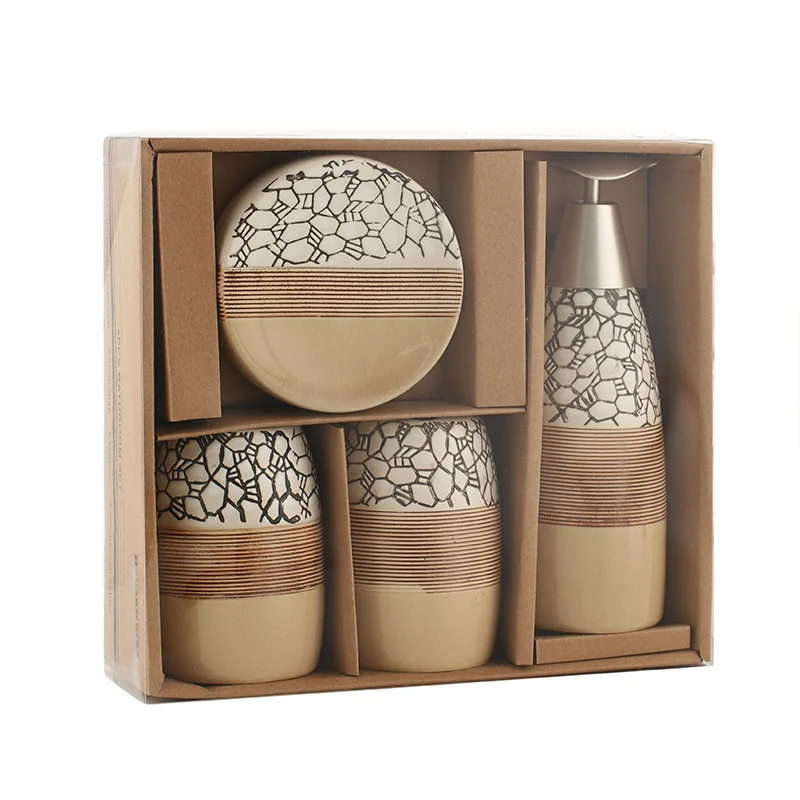 4 шт./лот костюм для ванной аксессуары керамический дозатор жидкого мыла блюдце с