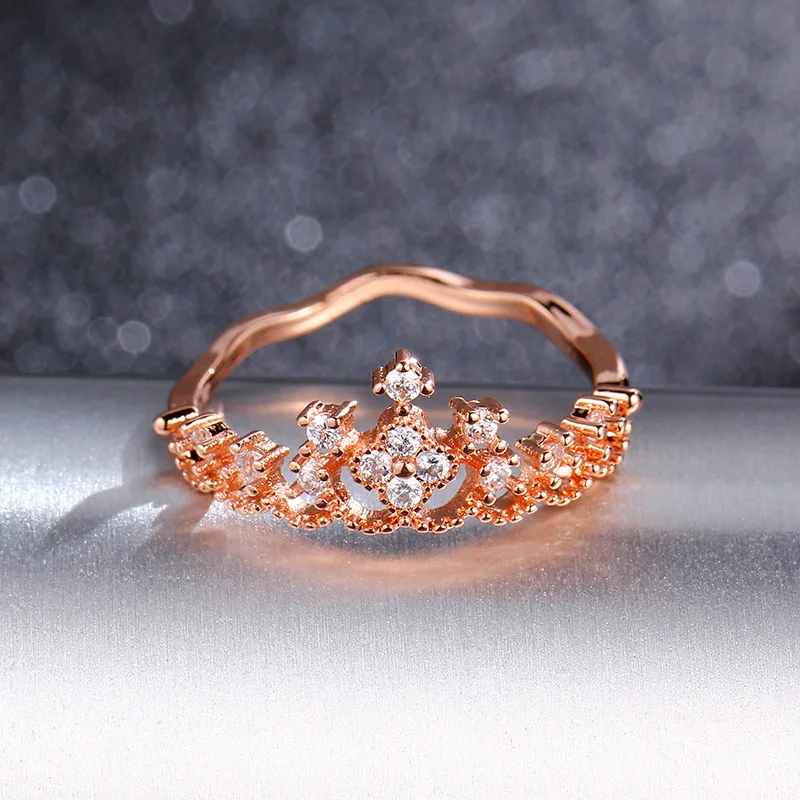 Корейская версия бестселлера TownShop Treasure Zircon Женская Корона сердце AndEight кольцо