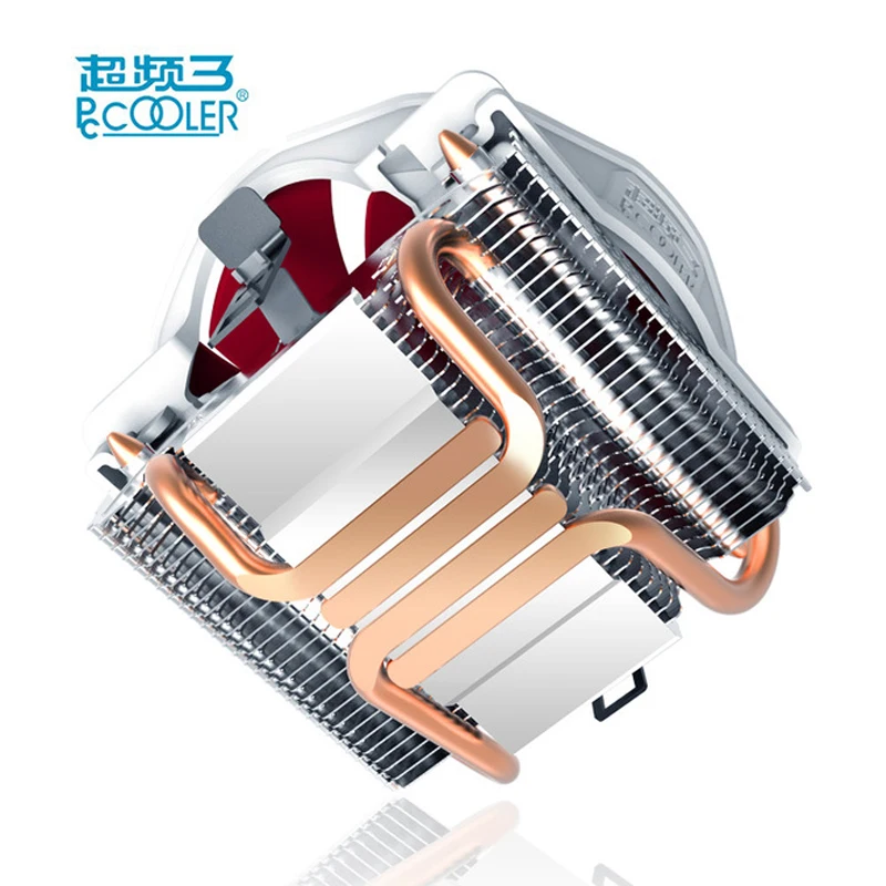 Pccooler V6 Процессор Кулер 4 Медь теплопроводов холодильник для AMD Intel 775 1150 1151 1155 1156 вентилятор для ПК Процессор радиатора 120 мм 4pin охлаждения тихий