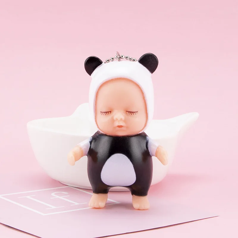 Модный милый брелок Спящая кукла Kawaii, пчела, кролик, панда, медведь в форме мультяшного автомобиля, брелок, игрушка, ювелирное изделие для девочки