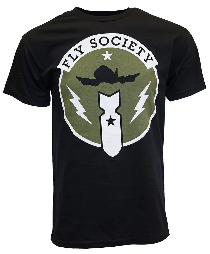 FLY SOCIETY BOMB отряд Мужская черная футболка | одежда