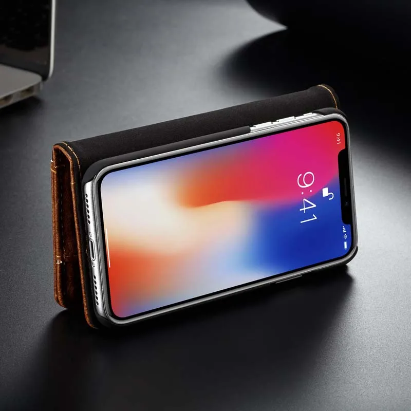CaseMe Luxury Leather Stand Case For iPhone X Magnetic Phone Cover Multifunction Flip Wallet Card Slot Cases iPhoneX | Мобильные