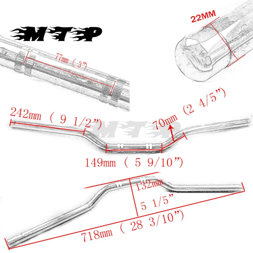 Универсальные 7/8 &quot22 мм ручки руля трубки для Honda CB Kawasaki Z750 Z800 Z1000 Suzuki GSX 400 1100