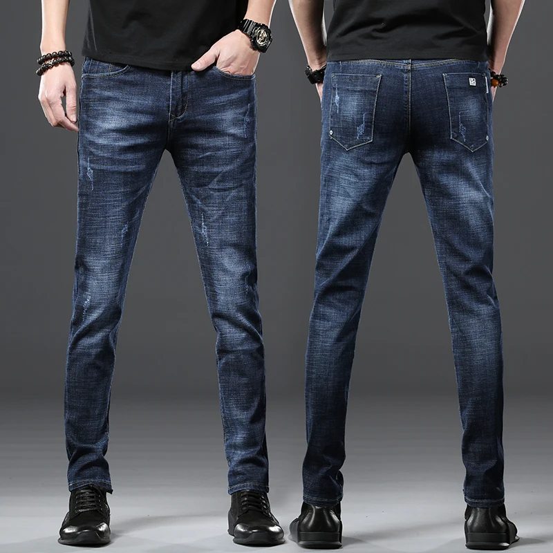 Jantour 2020 новые мужские классические джинсы Брендовые прямые Homme облегающий модный