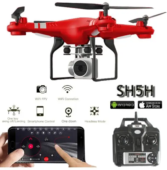 Обновленный SH5H Радиоуправляемый Дрон Квадрокоптер вертолет Wifi FPV широкоугольный