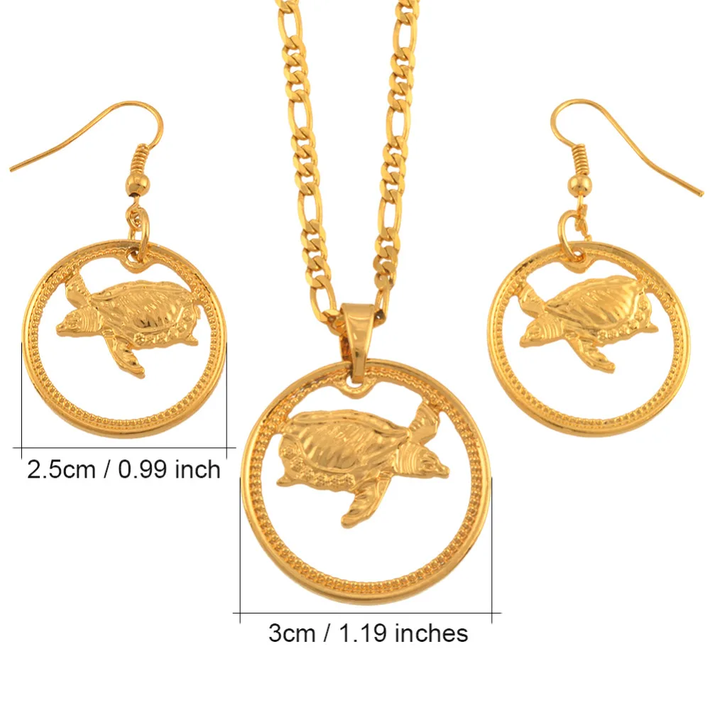 PNG набор золотых черепахов остров черепаха подвеска ожерелье серьги животные для