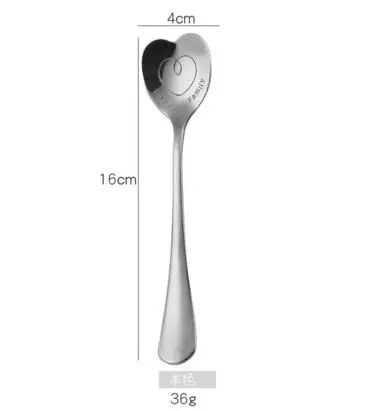 Silver C Десертная кофейная ложка в форме сердца из нержавеющей стали, ложка для перемешивания сахара, ложка для мороженого, йогурта, меда, кухонный горячий подарок с логотипом - Цвет: Silver C