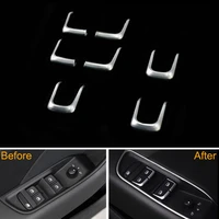 7pcsset abs silver interior door window switch lift button cover trim decoration fits for a3 a6l q3 q5 accessories car styling