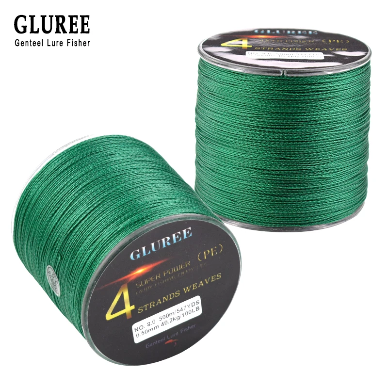 Gluree 500M547Yards 4 стоит PE плетеная леска 100% ПЭ Multifilament лески Супер сильный высокое
