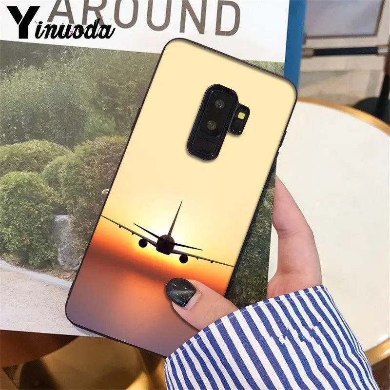 Роскошный чехол для телефона Yinuoda с самолетом путешествий на закате специальное