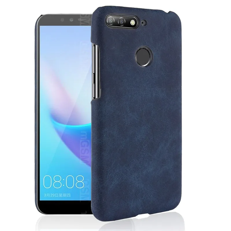 Оригинальный чехол для huawei Y6 Prime 2018 из искусственной кожи твердый пластиковый на