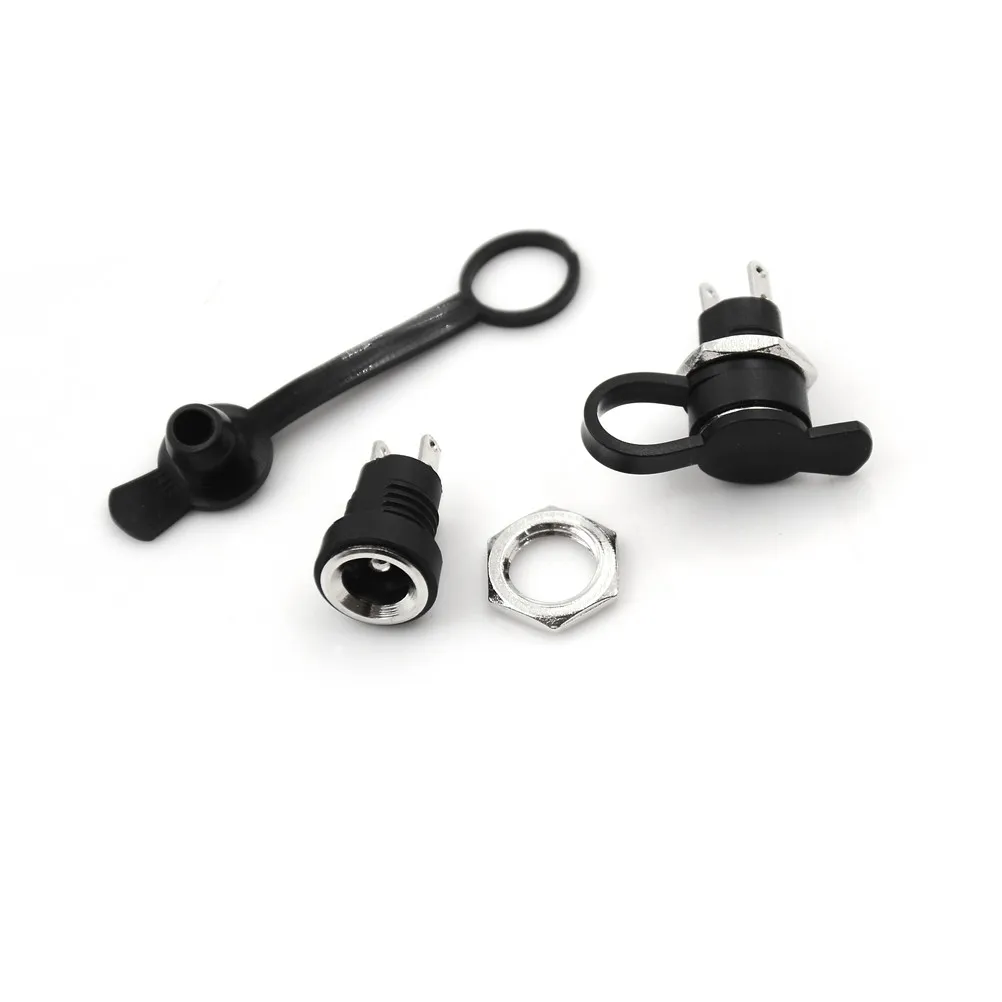 10 шт. штепсельная вилка 3 размера + розетка черная Водонепроницаемая крышка